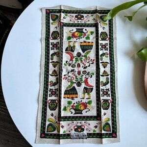 Vintage Linen Tea Towel Pennsylvania Dutch